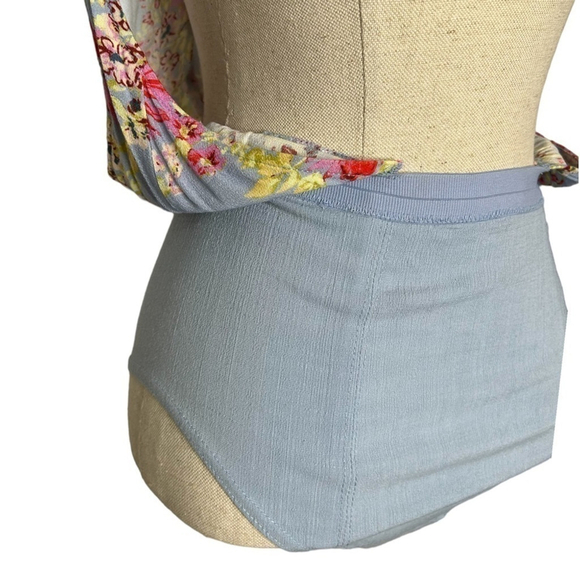 Free People Intimately Should I Say Halter Bodysuit Hydrangea Floral Size Small - Picture 10 of 16